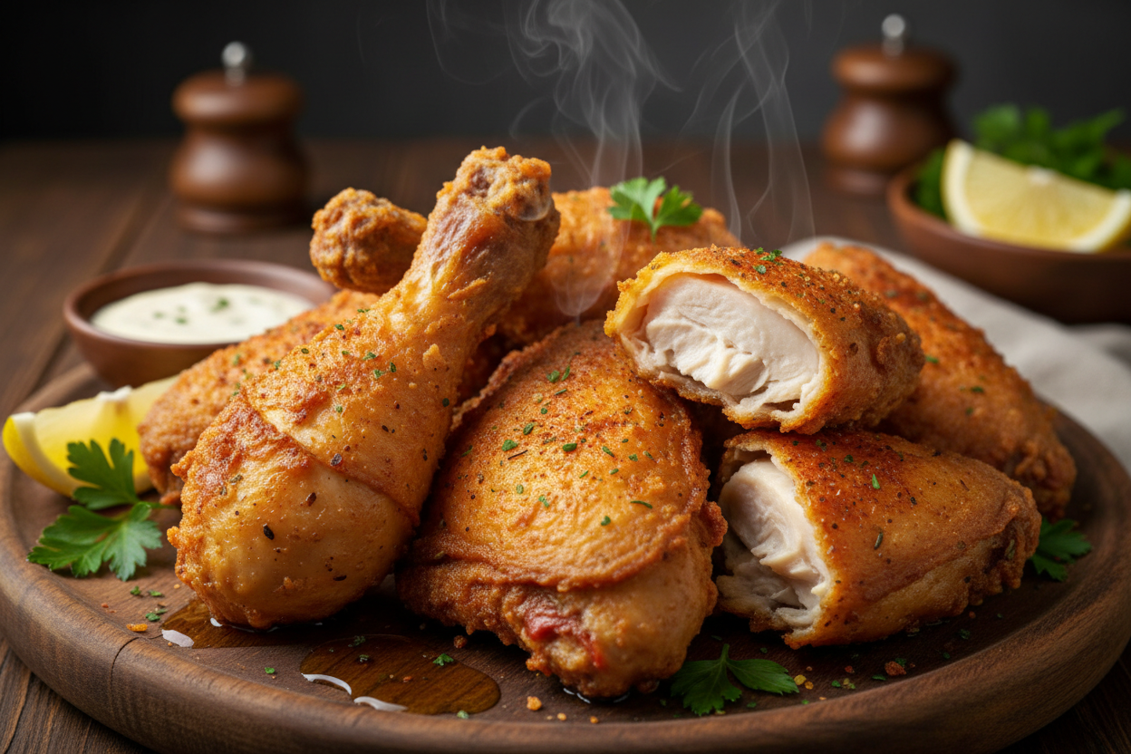 Fry Chicken make Leg, Thigh, Wings