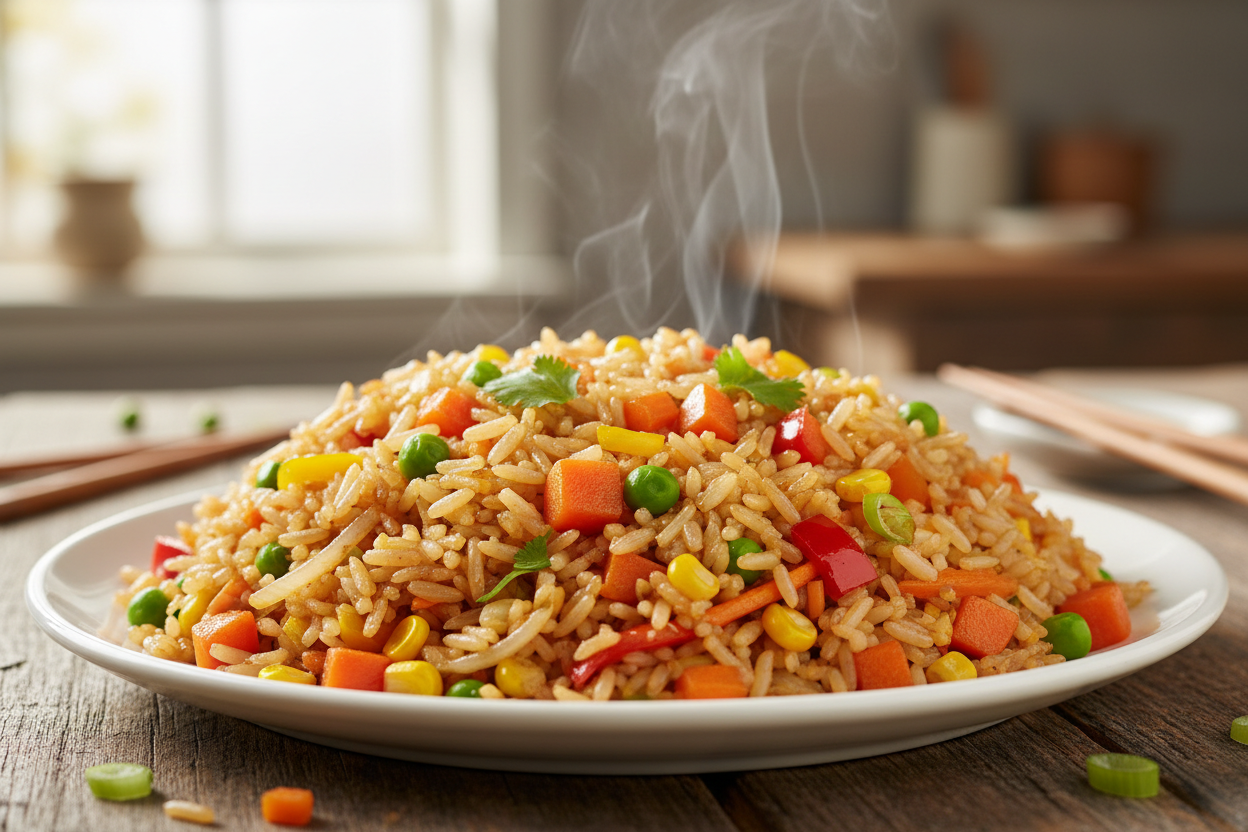 Vaggie Fry Rice Stir-fried rice with fresh vegetables